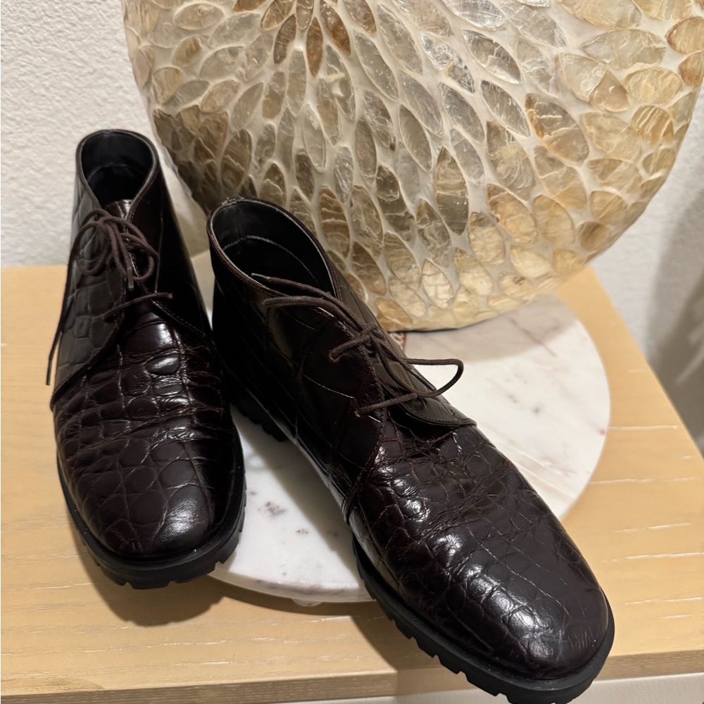 Talbots Dark Brown Crocodile Pattern Oxfords - image 2